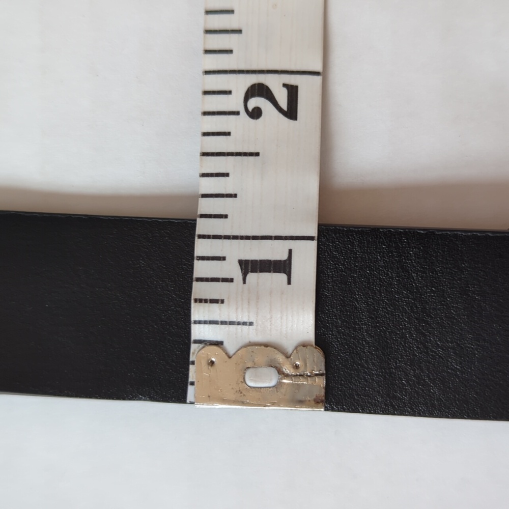 Faux Leather Belt with Elegant Pearl Gold Tone Buckle LARGE Black White Gold - Picture 6 of 16